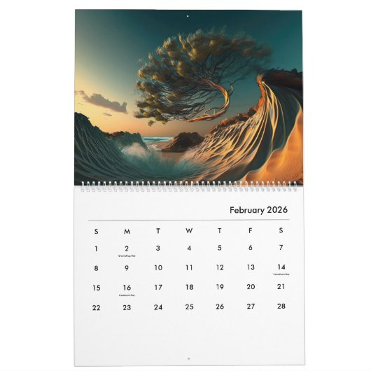 Torrey Pines: Windswept Wonders Kalender (Feb 2026)