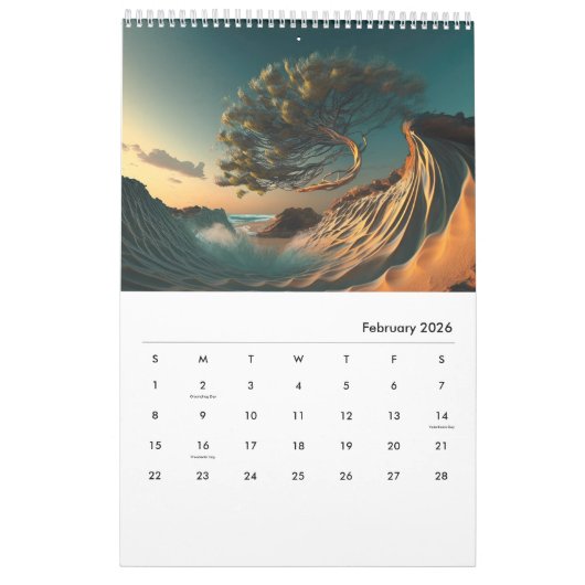 Torrey Pines: Windswept Wonders Kalender (Feb 2026)