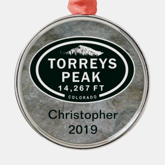 Torreys Peak 14.267 FT CO 14er Mountain Ornament Aus Metall (Vorne)