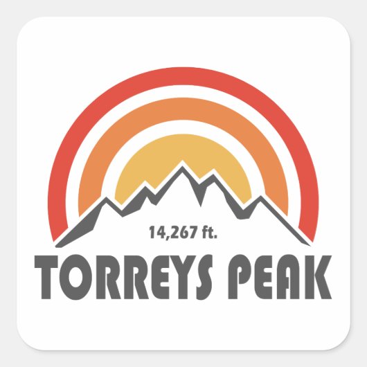 Torreys Peak Quadratischer Aufkleber (Vorderseite)