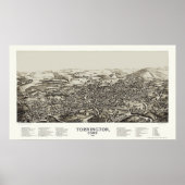 Torrington, CT Panoramic Map - 1889 Poster (Vorne)
