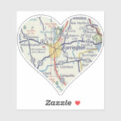 Torrington CT Vintag Map Aufkleber (Blatt)