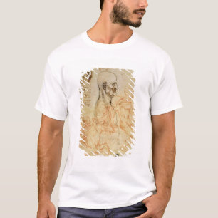 Torso eines Mannes im Profil, der Kopf quadriert T-Shirt