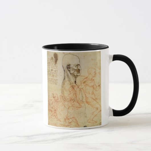 Torso eines Mannes im Profil, der Kopf quadriert Tasse (Rechts)