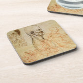 Torso eines Mannes im Profil, der Kopf quadriert Untersetzer (Linke Seite)