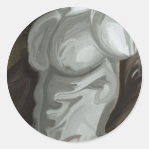 Torso Physique Skulpturen Runder Aufkleber