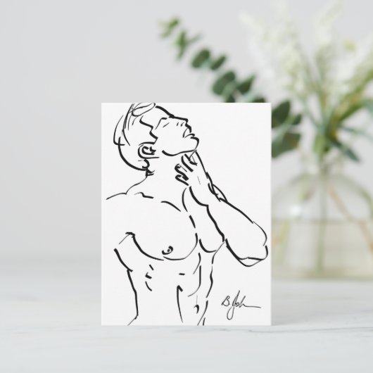 Torso Sketch Postcard Postkarte (Stehend Vorderseite)