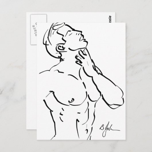 Torso Sketch Postcard Postkarte (Vorne/Hinten)