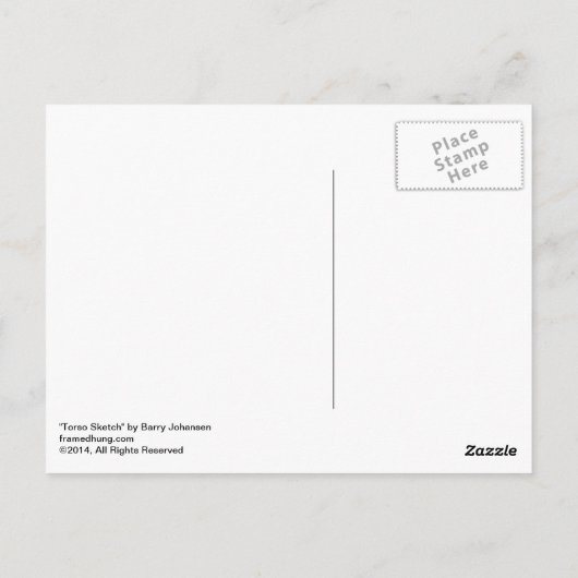 Torso Sketch Postcard Postkarte (Rückseite)