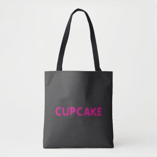 Törtchen Rosa Text Benutzerdefiniert Schwarz Tasche (Vorderseite)