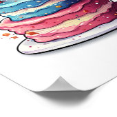 Torte, farbenfrohes Tortendesign Poster (Ecke)
