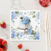 Torte mit Hortensienblüten Serviette (Beispiel)