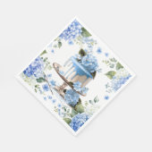 Torte mit Hortensienblüten Serviette (Ecke)