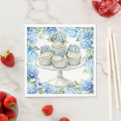 Torte mit Hortensienblüten Serviette (Beispiel)