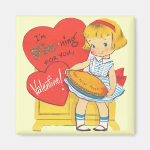 Torte-ning für Sie Retro Valentinsgruß Magnet