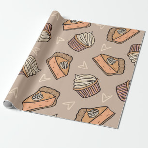 Torte und Cupcake-Bäckerei nahtloses Muster Geschenkpapier