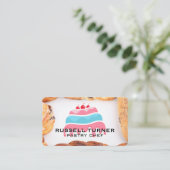 Torte und Kirschen | Gebäck Visitenkarte (Stehend Vorderseite)