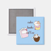 Torten Bücher Kaffee Magnet (Vorderseite/Rückseite)