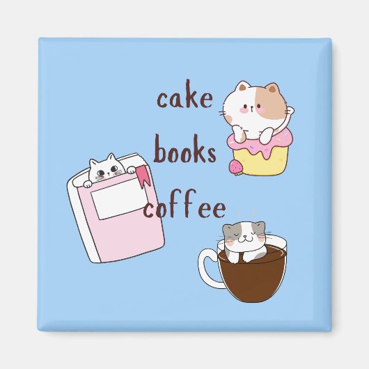Torten Bücher Kaffee Magnet (Vorne)