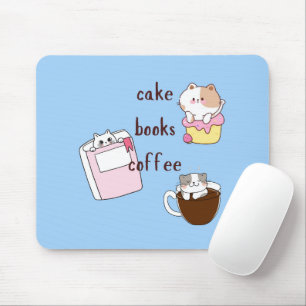 Torten Bücher Kaffee Mousepad