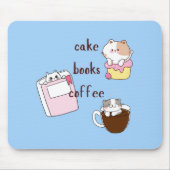 Torten Bücher Kaffee Mousepad (Vorne)