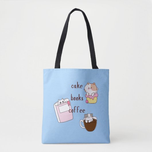 Torten Bücher Kaffee Tasche (Vorderseite)