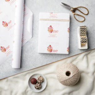 Torten-Einladung zum 1. Geburtstag Süße Torten-Par Geschenkpapier