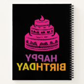 Torten-Geburtstagsnotizbuch Rosa Notizblock (Rückseite)