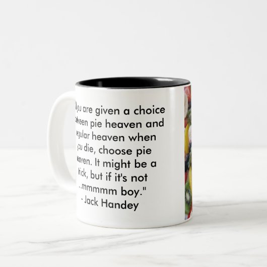 Torten-Himmels-Tasse (groß) Zweifarbige Tasse (Vorderseite Links)