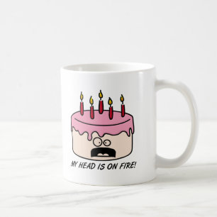 Torten Kopf in Flammen Lustiger Becher Kaffeetasse