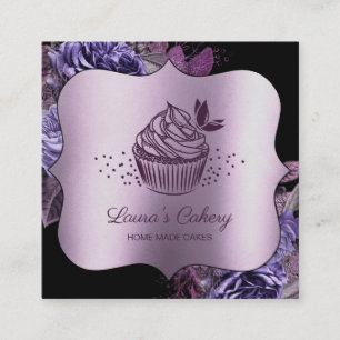 Torten Süßigkeiten Cupcake Bäckerei Mädchenhaft Vi Quadratische Visitenkarte