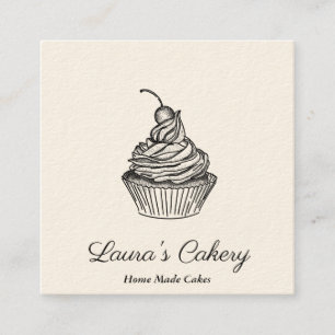Torten & Süßigkeiten Cupcake Home-Bäckerei Rustika Quadratische Visitenkarte