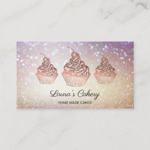 Torten & Süßigkeiten Cupcake Home-Bäckerei Rustika Visitenkarte