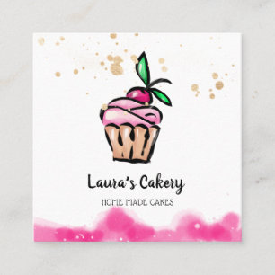 Torten & Süßigkeiten Cupcake Home-Bäckerei süß Mäd Quadratische Visitenkarte