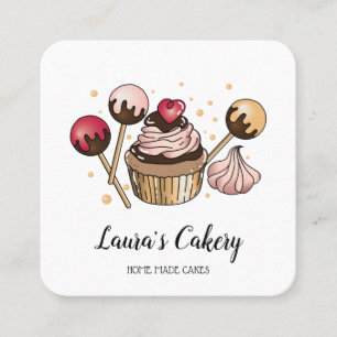 Torten & Süßigkeiten Cupcake Home-Bäckerei tropfen Quadratische Visitenkarte