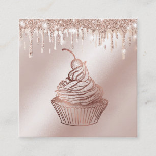 Torten & Süßigkeiten Cupcake Home-Bäckerei tropfen Quadratische Visitenkarte