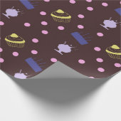Torten und Eisbecher Schokolade Geschenkpapier (Ecke)