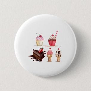 Torten Wasserfarbe Bäckerei Süßigkeiten Cupcakes G Button