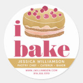 Tortenburgund Roter Koch Konditorgebäck Fett Typ Runder Aufkleber (Vorderseite)