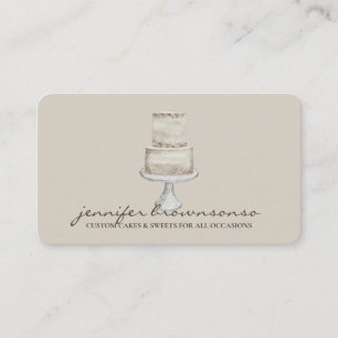 Tortendekor Einfache Pastellfarbe beige Visitenkarte