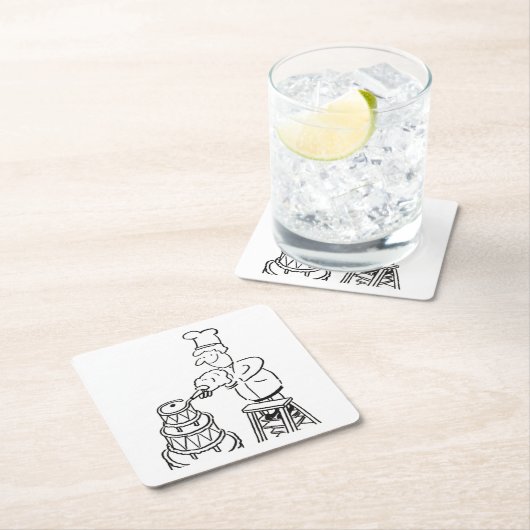 Tortenmacher dekorieren Riesenkuchen Rechteckiger Pappuntersetzer (Vor Ort)