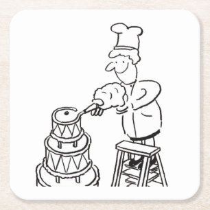 Tortenmacher dekorieren Riesenkuchen Rechteckiger Pappuntersetzer