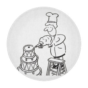 Tortenmacher dekorieren Riesenkuchen Schneidebrett