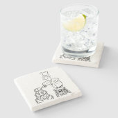 Tortenmacher dekorieren Riesenkuchen Steinuntersetzer (Seitenansicht)