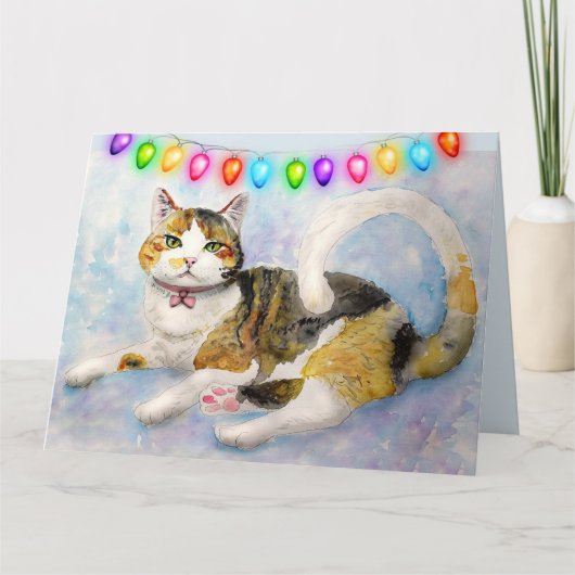 TORTIE CALICO CAT CHRISTMAS CARDS KARTE (Vorderseite)