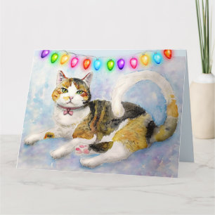 TORTIE CALICO CAT CHRISTMAS CARDS KARTE