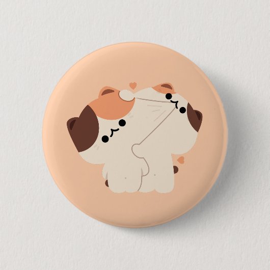 Tortie Cat Couple Button (Vorderseite)