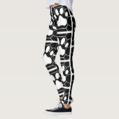 Tortie Cat Leggings B/W (Links)