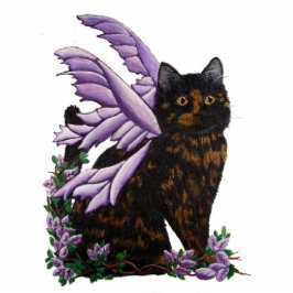 Tortie Fairy Cat Freistehende Fotoskulptur