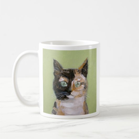 Tortie Katze Kaffeetasse (Links)